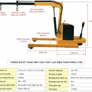 Cẩu điện di động 2 tấn