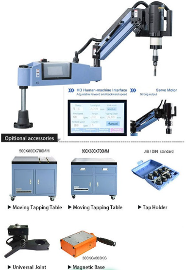 Máy taro cần điện M6-M36 cho xưởng cơ khí nặng 5 Máy taro cần điện quay 360 độ cho xưởng cơ khí
