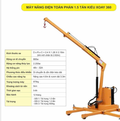 Xe cẩu điện quay 360 độ
