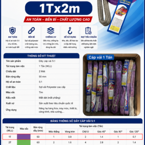 Dây cáp vải 1Tx2m 1 tấn dài 2m | Tatools.vn 7 Dây cáp vải 1Tx2m
