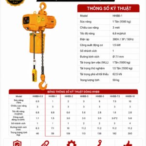 Pa lăng xích điện KOIO cố định chính hãng | Giá tốt, nâng hạ an toàn 6 Pa lăng xích điện KOIO cố định