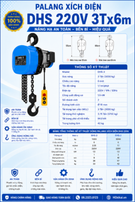 Pa lăng xích điện DHS 3Tx6m