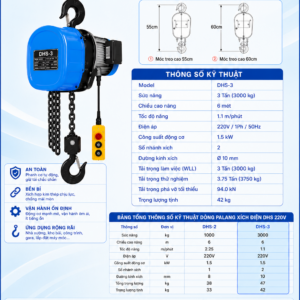 Pa lăng xích điện DHS 3Tx6m